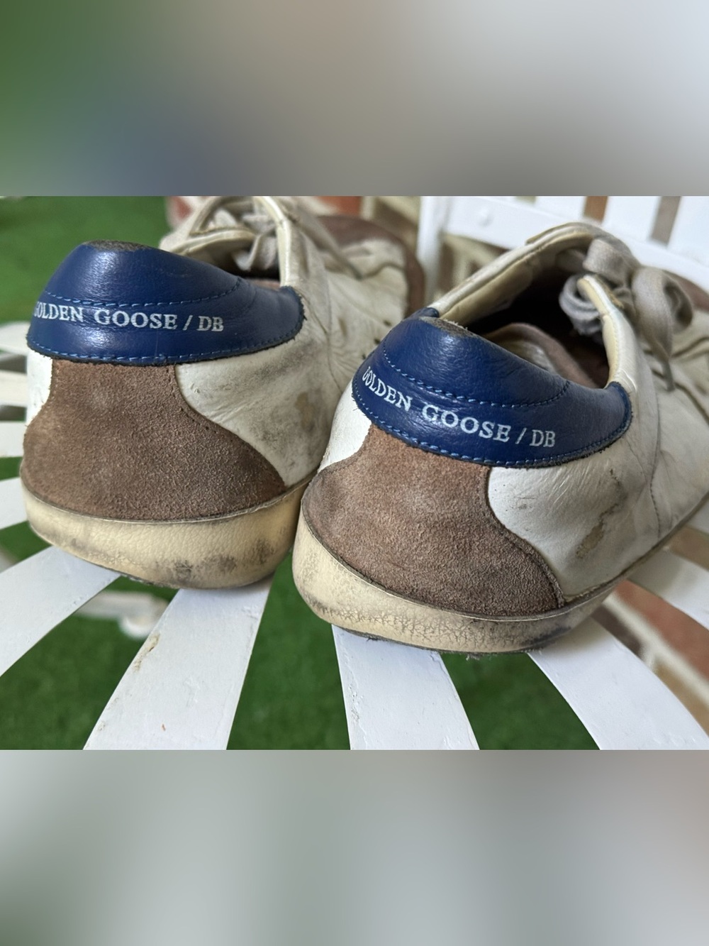 41 Golden Goose GGDB Super-Star Sneakers White/tan/blue | Size 41 - Picture 6 of 6